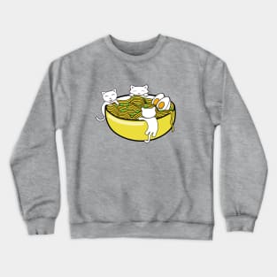 Silly little kittens and bowl of a ramen noodle soup Crewneck Sweatshirt